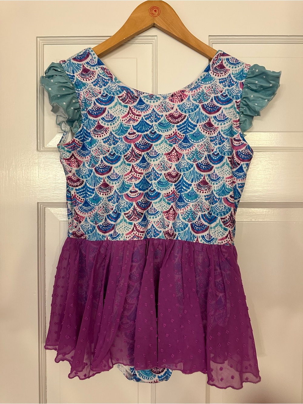cheeky plum White Top with Teal, Blue and Purple Trim